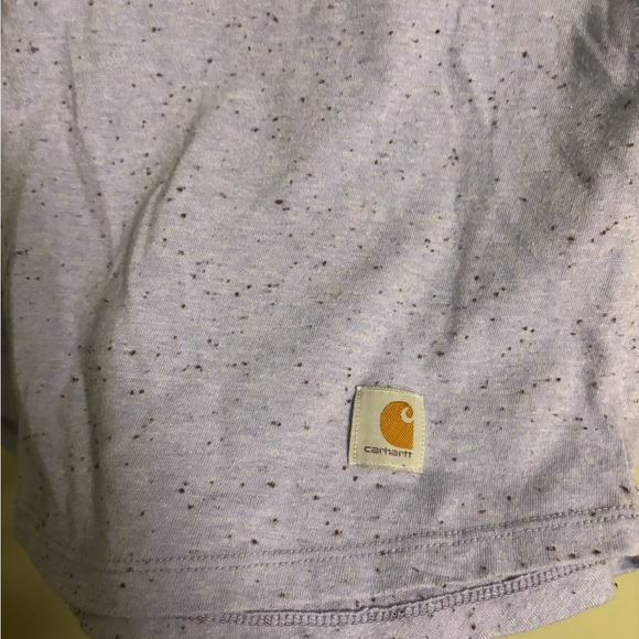 Carhartt Heatherd Violet Long Sleeved T-Shirt V Neck Women’s Size Medium Relaxed - Picture 3 of 6